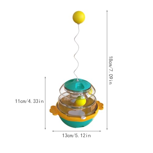 Cat Puzzle Toy - Interactive Treat Dispensing Slow Feeder Ball, Adjustable Teaser Design Structure, Durable Activity Training Support, Hunting Stimulation Boredom Relief Solution | Treat Dispensing Ca