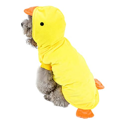 Mogoko Duck Dog Costumes, Pet Halloween Cosplay Hoodies, Adorable Yellow Duck Costume,Animal Fleece Hoodie Warm Outfits Clothes Back:16.1",Neck:15.8",Chest:19.7" - size: Back:16.1",Neck:15.8",Chest:19.7"