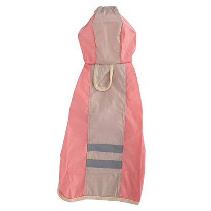 Dog Raincoat Breathable Reflective Stripe Lightweight Hooded Pet Rain Jacket for Small Medium Large Dogs Polyester Durable Outdoor Walking (S) - size: S