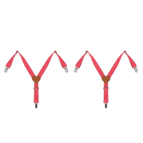 2Pcs Premium Dog Suspenders for Diapers, Belly Bands, Dog Apparel, Adjustable Elastic, Size avaiable for Small Medium and Large Dogs (Watermelon Pink L) - size: Large (Back length 15.4"-28.7")