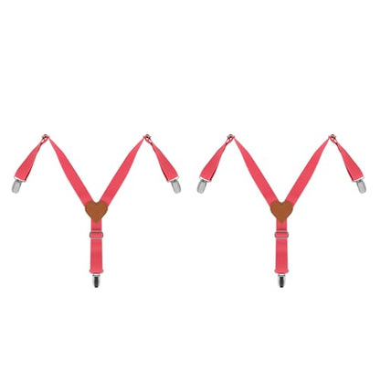 2Pcs Premium Dog Suspenders for Diapers, Belly Bands, Dog Apparel, Adjustable Elastic, Size avaiable for Small Medium and Large Dogs (Watermelon Pink S) - size: Small (Back length 6.1"-11")