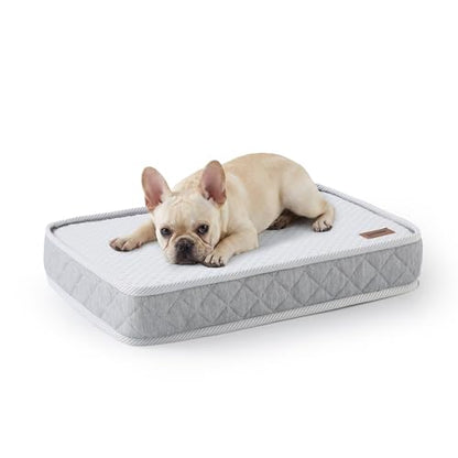 ZOMISIA Breathable Orthopedic Dog Bed for Medium Dog, Reversible Warm & Cooling Dog Bed Mattress for All Season, 4" Thick Honeycomb Supportive Pet Bed with Detachable Non-Slip Bottom, Waterproof Cover - size: Medium