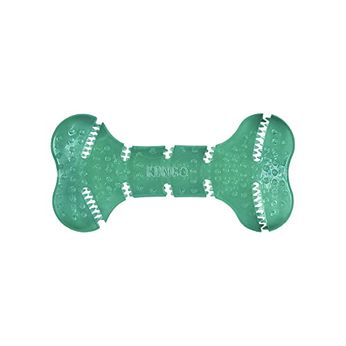 KONG Squeezz Dental Bone - Dog Toy for Cleaning Teeth - Flexible Chew Toy for Gentle & Mild Chewers - for Medium/Large Dogs - style: Bone