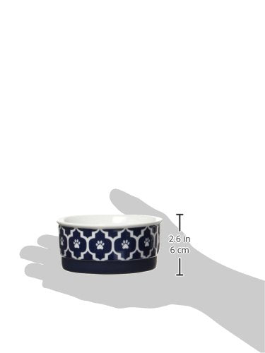 Bone Dry Lattice Collection Pet Bowl & Canister, Small Set, 4.25x2", Nautical Blue, 2 Count - color: Nautical Blue, size: Small Set, 4.25x2"