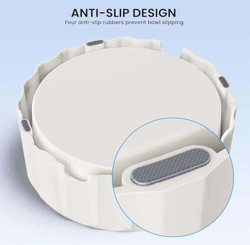 Dog Small Animals Water Bowl No Spill 70oz/2L Large Capacity Dispenser Non Slip No Splash Small Animals Bowl Pet Slow Feeder No Drip Dog Water Bowl on Vehicle for Dogs and Cats - Grey - color: Grey