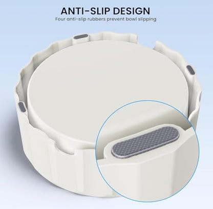 Dog Small Animals Water Bowl No Spill 70oz/2L Large Capacity Dispenser Non Slip No Splash Small Animals Bowl Pet Slow Feeder No Drip Dog Water Bowl on Vehicle for Dogs and Cats - Grey - color: Grey