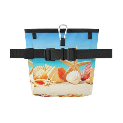 Beach Water-Resistant Dog Treat Pouch, 3 Ways to Wear Treat Bag with Magnetic Closure & Reflective Strip, Hands-Free for Pet Training, Walking