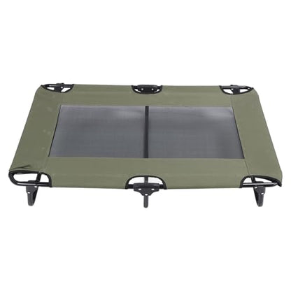 Raised Dog Bed Foldable Cooling Elevated Dog Bed Portable Raised Pet Cot Green Outdoor (107 * 61 * 18cm) - size: 107*61*18cm