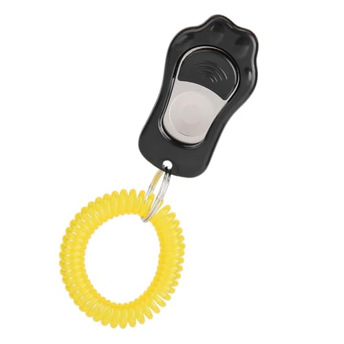 Zerodis titleAdjustable 3 Gears Pet Dog Training Clicker Claw Shaped with Wrist Strap for Cats Birds (Black) - color: Black