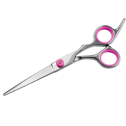Dog Grooming Scissors,Pet Hair Scissors with Safety Round Tips Heavy Duty Titanium Stainless Steel Professional Dogs Cats Pets Grooming Shears (Straight scissors) - style: Straight scissors