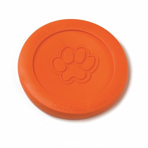 West Paw Zogoflex Zisc Dog Flying Disc, High Flying Aerodynamic Disc for Dogs Puppy – Lightweight, Floatable Disc for Fetch, Tug of War, Catch, Play – Doubles as Food/Water Bowl, Large 8.5", Tangerine - color: Tangerine, size: Large