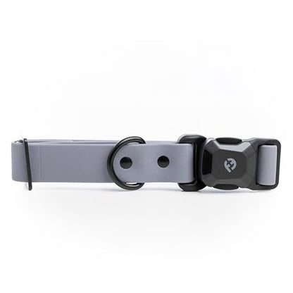 Fei & Eve VERO Dog Collar, Twilight Gray, Medium | MagEase Magnetic Buckle, Waterproof PVC, Odor Resistant, Easy Clean, Heavy Duty - color: Twilight Gray, size: M