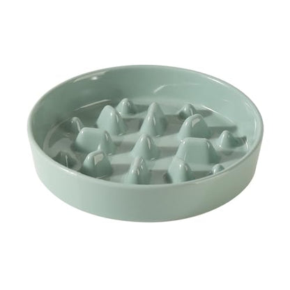 Havniva Ceramic Slow Feeder Dog Bowls, 1.6 Cups Dog Bowl Slow Feeding for Medium Breed, 8.2inch Puzzle Dog Food Bowl Slow Feeder Non-Slip Anti-Gulping and Anti-Choking Reduces Bloating - color: 1 x Light Green-C, size: 8.2inch