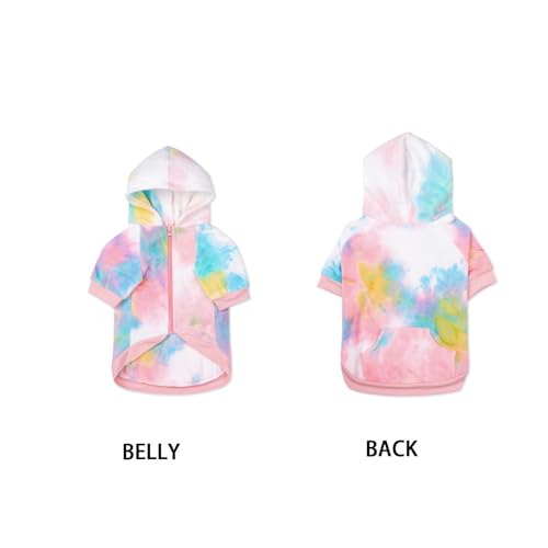 French Bulldog Clothes Dog Hoodie Sweatshirts with Pockets for Small Dogs Puppy Chihuahua Coat Clothing Pet Cat Hoodie Fleece Dog Sweaters Costume - color: Pink+White, size: M