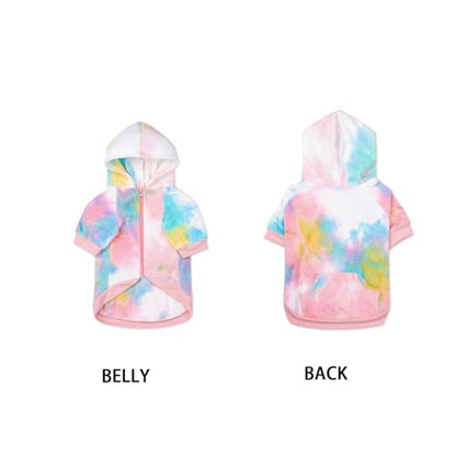 French Bulldog Clothes Dog Hoodie Sweatshirts with Pockets for Small Dogs Puppy Chihuahua Coat Clothing Pet Cat Hoodie Fleece Dog Sweaters Costume - color: Pink+White, size: XL