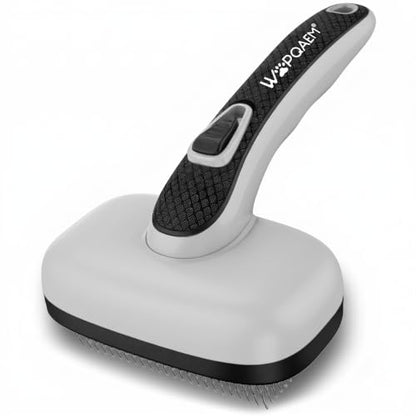 Self Cleaning Slicker Brush for Dog and Cat Deshedding, Grey | Shedding Brush for Dogs & Cats, One-Click Retractable Bristles for Easy Cleaning Flying Hair at Home - color: Grey 1 PCS