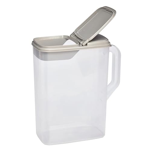 Buddeez Pet Food Storage Container - 8 Quart Capacity Dog/Cat Food & Bird Seed Container with Durable EZ Grip Handle, Flip Gray Lid (includes 1 Cup Clear Scoop) (Pack of 2) - size: 8 Pounds (Pack of 2)
