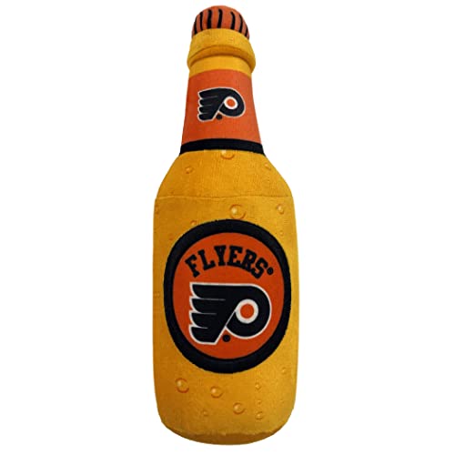 Pets First NHL Philadelphia Flyers Beer Bottle Plush Dog & Cat Toy- Cutest Stadium SODA Bottle Snack Plush Toy for Dogs & Cats with Inner Squeaker & Beautiful Hockey Team/Logo - color: Philadelphia Flyers, style: NHL Beer Bottle Toy