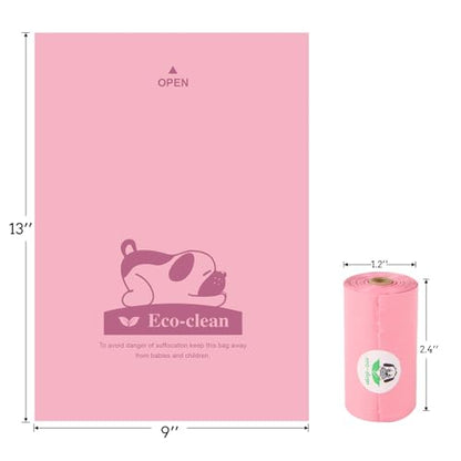 ECO-CLEAN 360 Count Dog Poop Bags with Dispenser, Leak-Proof, Cherry Blossom scented - color: Pink-Scented