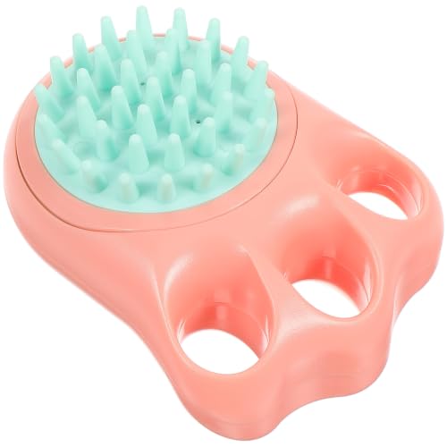 DOITOOL Pet Bath Massage Brush for Dogs and Pets with Comfortable Silicone Grip, Ergonomic Shape, and Shampoo Dispenser for Easy Bathing and Grooming