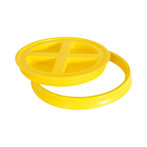Gamma2 Gamma Seal Lid for Utility Buckets - Fits 3.5, 5, 6 & 7 gallon buckets, Yellow, Made in USA (Pack of 12) - color: Yellow, size: Fits 3.5, 5, 6, & 7 Gallon Buckets (Pack of 12)