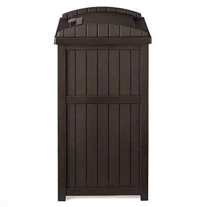 Suncast Trash Hideaway Outdoor Patio 33 Gal Garbage Waste Trash Can Bin (4 Pack) - color: Java Brown, size: 4 Pack