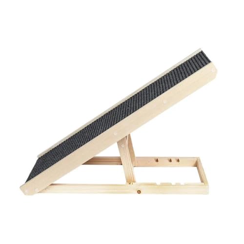 Alpha Paw Pawramp - The Original Dog Ramp for Couch & Bed - Foldable & Portable Pet Ramp for Small & Large Dogs (up to 80 lbs), 4 Adjustable Heights, Senior Dog Friendly, Natural Finnish Wood - color: Natural