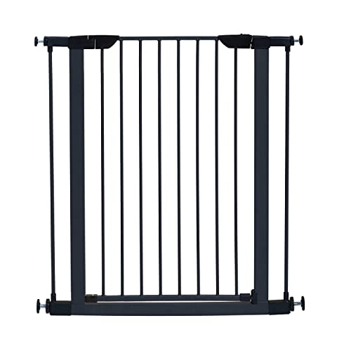 Midwest 39" Steel Walk-Thru Dog Gate, Graphite | Pressure Mounted, Expands 29.5"- 38" Wide, Auto-Close Door, Spring-Loaded Latch, Includes Two 3" Extensions - color: Graphite, size: 39-Inch