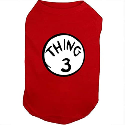 Dog Shirts for Pet Clothes Soft Breathable Puppy Shirts Pop Culture Thing 1 to Thing 9 Printed Pet T-Shirt (RED-3, Small) - color: RED-3, size: Small
