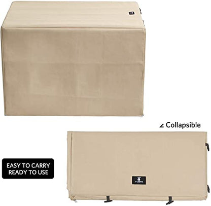 X-ZONE PET Double Door Dog Crate Cover - Polyester Pet Kennel Cover Fits 36 inches Wire Crate, Tan - color: Tan, size: 36.6"L x 23.0"W x 24.8"H