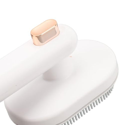 90° Rotatable Cat Brush with Curved High-Density Needle Teeth for Gentle Pet Hair Removal – White, Compatible with Cats and Dogs