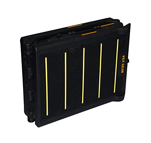 Pet Gear Tri-Fold Portable Pet Ramp for Dogs and Cats, 71" Long, Extra Wide, Holds up to 200lbs, Patented Design, Compact/Easy Fold with Safety Tether, Available in 2 Models - color: Black/Yellow (Reflective) Extra Wide 2023