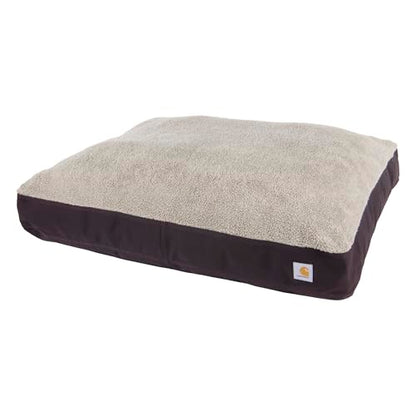 Carhartt Durable Canvas Pet Bed, Water Resistant Firm Duck Dog Bed, Deep Wine (Sherpa Top), Large - color: Deep Wine (Sherpa Top), size: Large