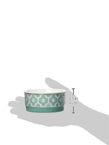 Bone Dry Lattice Collection Pet Bowl & Canister, Small Set, 4.25x2", Aqua, 2 Count - color: Aqua, size: Small Set, 4.25x2"