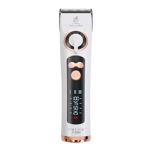 Professional Dog Grooming Clippers with 12H Runtime & Replaceable 440C Blade, 3-Speed Low Noise Electric Dog Shaver for Thick, Matted, Curly Hair, Cordless Clipper for Groomer & Home Use, White - color: White