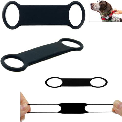 4 Pack Dog Tag Rubber Band Replacement Silicone Elastic Holder for Slide On Dog Tags Personalized Name ID Silent Noiseless Attachement QR Code Cat Pet Online Profile Display 2 Sizes