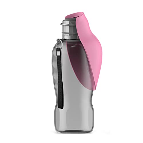 Kalimdor Dog Water Bottle, Leak Proof Portable Puppy Water Dispenser with Drinking Feeder for Pets Outdoor Walking, Hiking, Travel, Food Grade Plastic (27oz Pink) - color: 27oz Pink