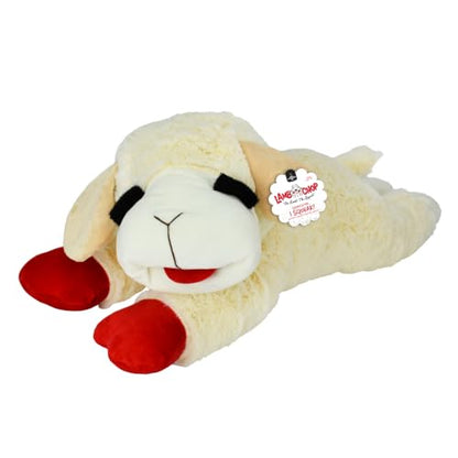 Multipet Lamb Chop Dog Plush Toy - Squeaky Toy for All Dogs - Extra Soft Plush - Stuffed Animal for Cuddling & Playing - Jumbo (24", Cream) - size: 24" Jumbo, style: White