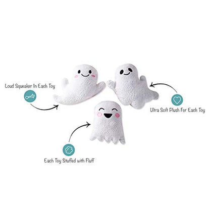 Fringe Studio, Hey Boo, Small Plush Dog Toy 3PCS Set, PetShop Collection (289452) - color: Ghost