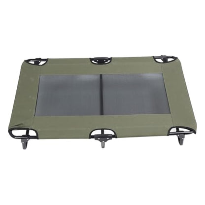 Foldable Cooling Elevated Dog Bed Portable Raised Pet Cot for Outdoor Camping Green 107x61x18cm Breathable Mesh Steel Frame - size: 76*51*18cm