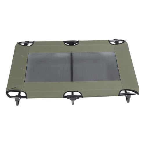 Foldable Cooling Elevated Dog Bed Portable Raised Pet Cot for Outdoor Camping Breathable Mesh Green 107x61x18cm - size: 107*61*18cm