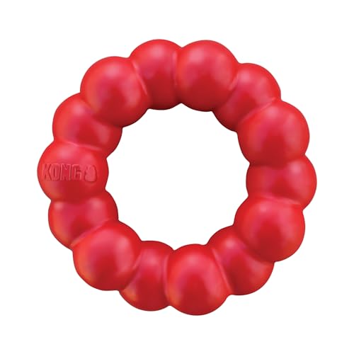 KONG Ring - Natural Rubber Ring Toy for Healthy Chewing Habits - Chew Toy Supports Dog Dental Health - Dog Toy Supports Instincts During Playtime - for Small/Medium Dogs - size: Small (Pack of 1)