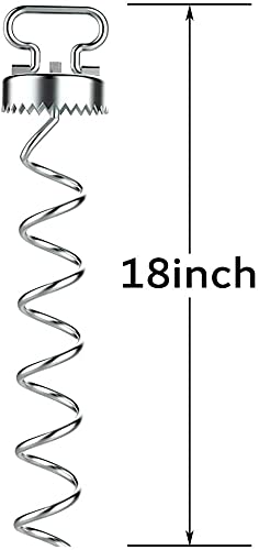 Eurmax USA Dog Tie Out Stake Bonus Dog Tie Out Cable Spiral Heavy Duty Anchor Kit for Dogs Saw Teeth Design Ground Anchor Stake for Trampolines, Canopy Tents,Car Ports (Silver)