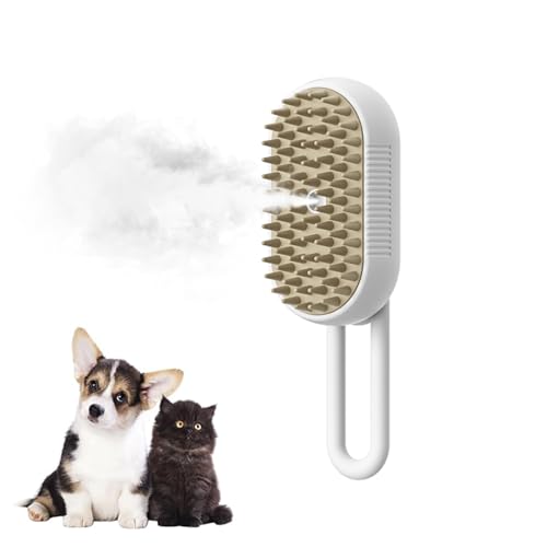 Marchul 3-in-1 Self-Cleaning Steam Grooming Brush - Removes Loose Undercoat for Long & Short Haired Cats, Kittens