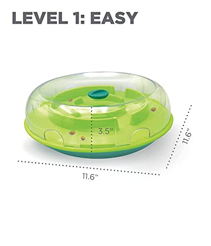 Outward Hound by Nina Ottosson Wobble Bowl Slow Feeder Dog Puzzle, Level 1 Beginner, 11.6 inches x 3.5 inches, Multicolored - color: Wobble Bowl (Green)