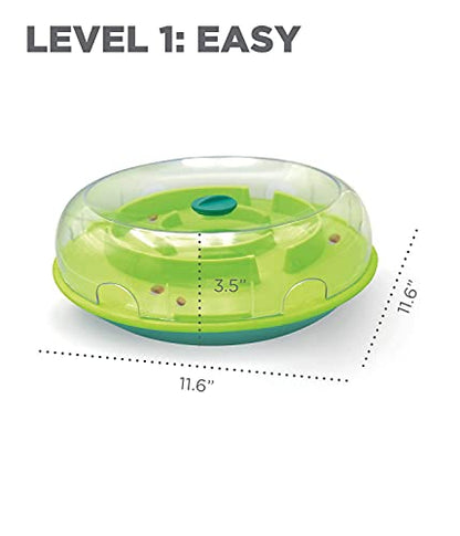 Outward Hound by Nina Ottosson Wobble Bowl Slow Feeder Dog Puzzle, Level 1 Beginner, 11.6 inches x 3.5 inches, Multicolored - color: Wobble Bowl (Green)