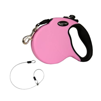 13FT Retractable Dog Leash for Small Dogs up to 22lbs with Chew Proof Steel Wire Extender, Lightweight, Durable & Safe Walking Solution Pink S - color: Pink, size: Small