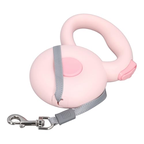 Pet Walking Leash, One Handed Brake Up to 330.7lb Retractable Dog Leash 10ft for Hiking (Roseate)
