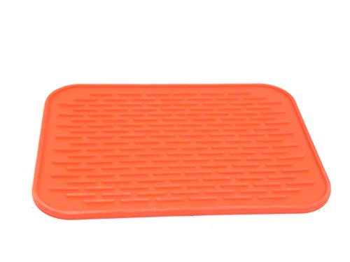 Kats'N Us Silicone Mat for Single Pet Bowl 8.5"x6" - Orange Food Grade pad - color: Orange