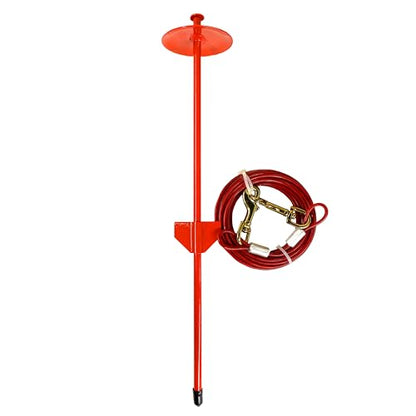 Four Paws Roam About Dog Tie Out Stake with Cable Red 25 Foot